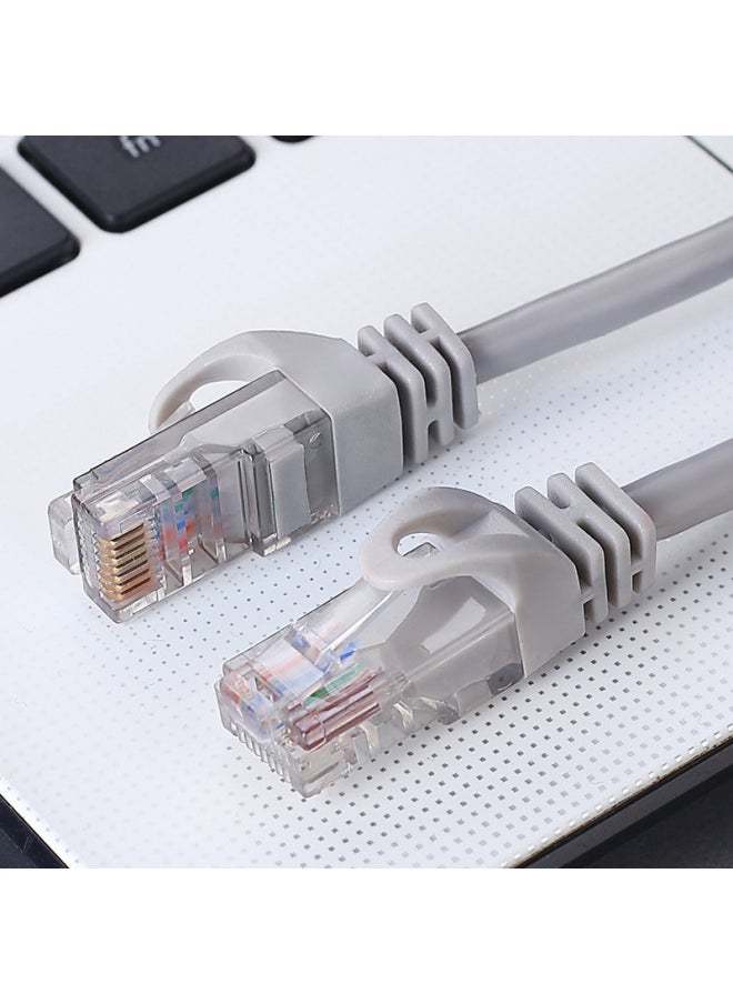 Generic Oxygen-free Copper Network Cable Type 6 Gigabit Network Jumper With Crystal Head Broadband Finished 8-core Twisted Pair Computer Room POE-Color:Gray-Line Length:1.5m  - Image 1