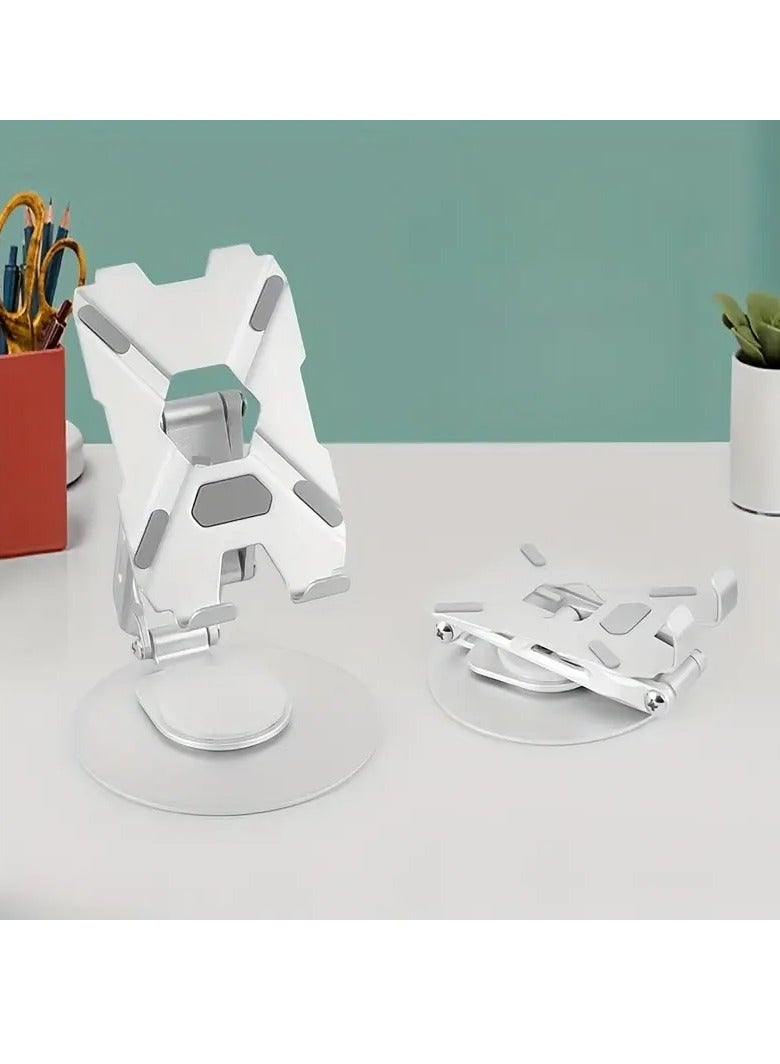 Universal 360° Rotatable Mobile Tablet Stand Desktop Foldable Holder – Heighter Adjustable Angle & Anti-Slip Base Rotation – Full Metal Holder For Mobile & Tablet UP To 8 inch - Image 2