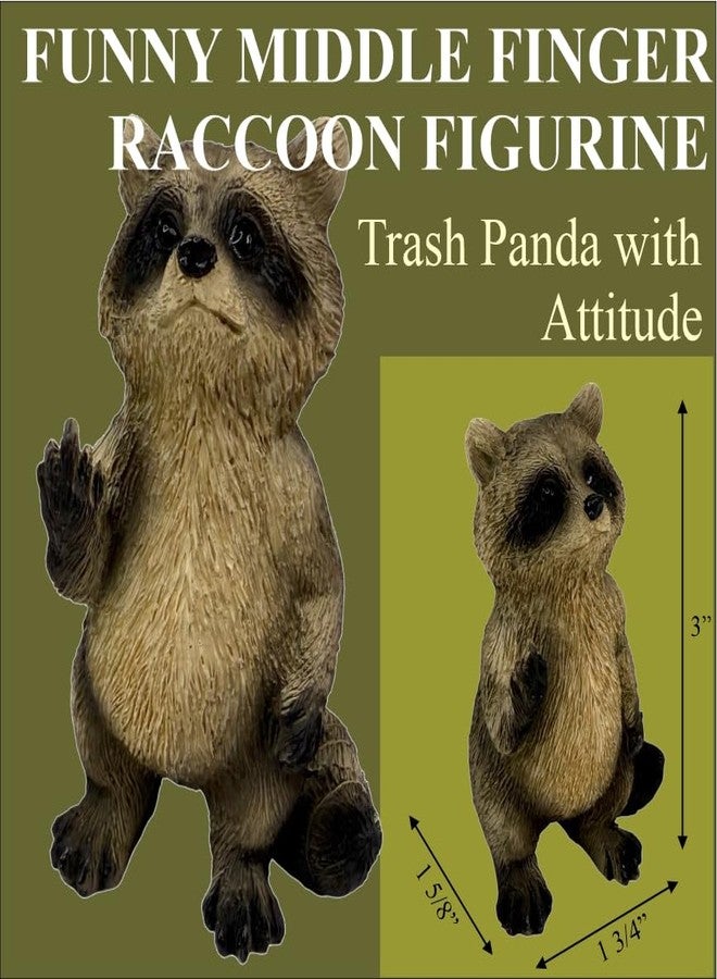 Top Brass Rude Raccoon Figurine - Flipping The Bird/Giving The Middle Finger Whimsical Desk Décor, Funny Novelty Gag Gift - Image 3