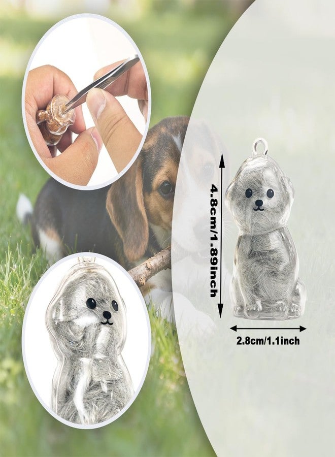 ايلان تذكار شعر الكلاب من إيلان، عبوة من قطعتين، تذكار تذكاري لشعر الحيوانات الأليفة، سلسلة مفاتيح تذكارية من شعر الحيوانات الأليفة (بيشون شفاف) - Image 2