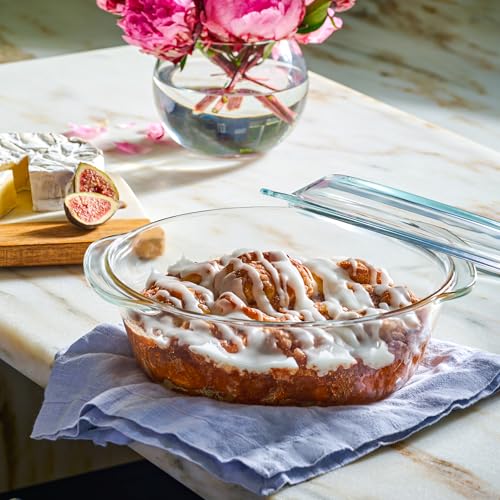 Le'raze 6-Piece Glass Tureen Dishes for Oven - Durable Borosilicate Glass Bakeware Set with Lids, Microwave Safe, Versatile Round Covered Baking Dishes. Clear Lead-Free Casserole Cookware. - Image 3