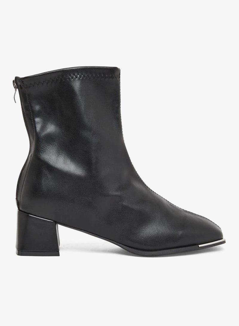 Take Two Women Black Pointed Toe Ankle Boots - Image 1
