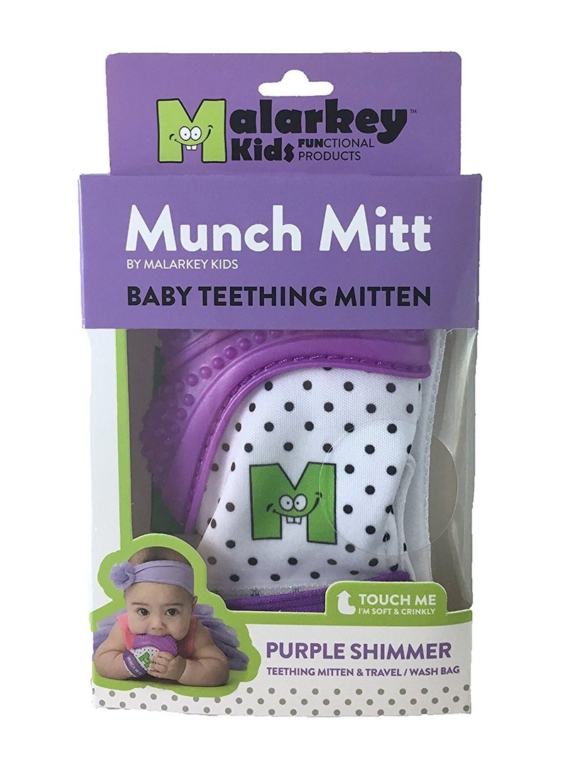 Malarkey Kids - Munch Mitt Teething Mitt | Soft Silicone Baby Teething Glove | Adjustable Strap | Machine Washable | 3M+ | Product Dimensions: L 8 x B 2 x H 10.5 cm - Image 1