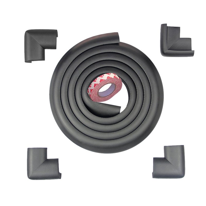 Fairy Baby Safety Baby Edge & Corner Guards Colorful Childproofing Protection(6.6ft Edge Guard+4 Corner Guards),Black - Image 1