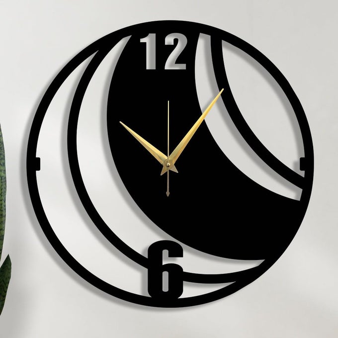 MATERIAL METAL WALL CLOCK BIG SIZE WALL CLOCK MODERN CLOCKS FOR LIVING ROOM STYLISH WALL CLOCKS FOR HOME ANTIQUE BIG SIZE MODERN WALL WATCH FOR HOME DECORBLACK40 CM DA75