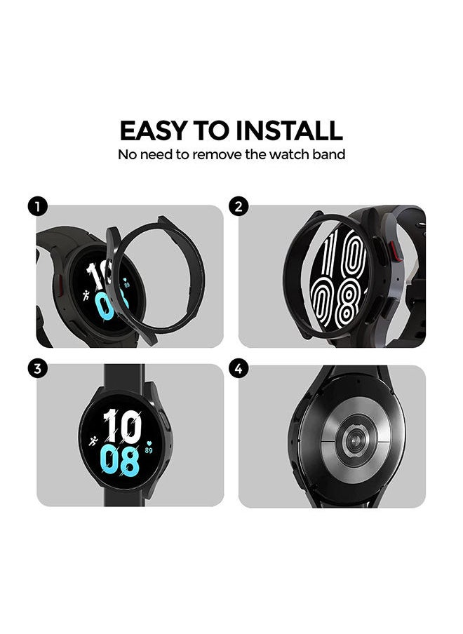 O Ozone Matte Case for Galaxy Watch 5 40mm with Screen Protector (Pack of 4) Protective Cover Shockproof Design - Clear/Black/Silver/Pink Sand  - Image 5