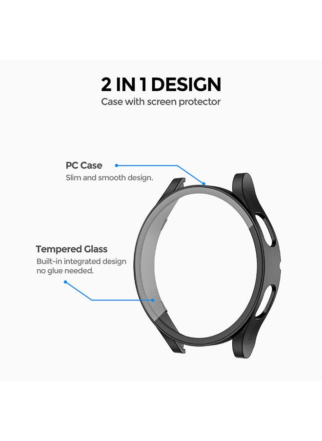 O Ozone Matte Case for Galaxy Watch 5 40mm with Screen Protector (Pack of 4) Protective Cover Shockproof Design - Clear/Black/Silver/Pink Sand  - Image 3