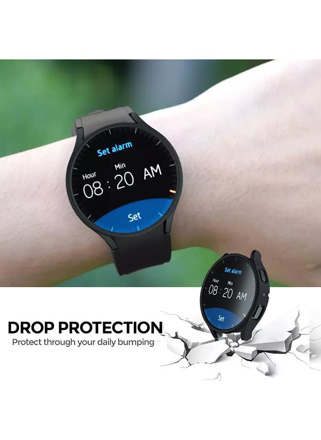 O Ozone - Matte Case for Galaxy Watch 5 40mm with Screen Protector (Pack of 4) Protective Cover Shockproof Design - Clear/Black/Silver/Pink Sand - Image 1
