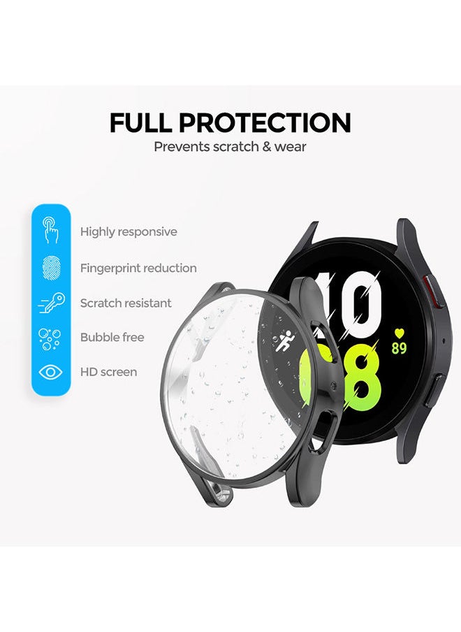 O Ozone Matte Case for Galaxy Watch 5 40mm with Screen Protector (Pack of 4) Protective Cover Shockproof Design - Clear/Black/Silver/Pink Sand  - Image 4