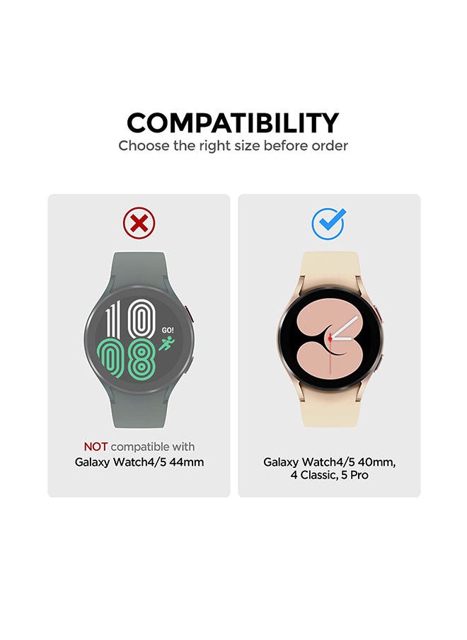 O Ozone Matte Case for Galaxy Watch 5 40mm with Screen Protector (Pack of 4) Protective Cover Shockproof Design - Clear/Black/Silver/Pink Sand  - Image 2