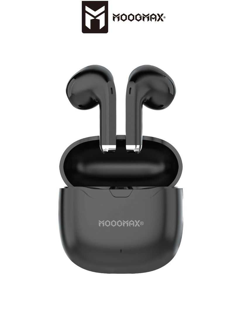 MOOGMAX - Moogmax MX-EP47 A TWS wireless Earbuds with built-in a clear microphone and powerful HAFI clear sound, game without lag, Bluetooth 5.4V and ergonomic elegant design. in black color - Image 1