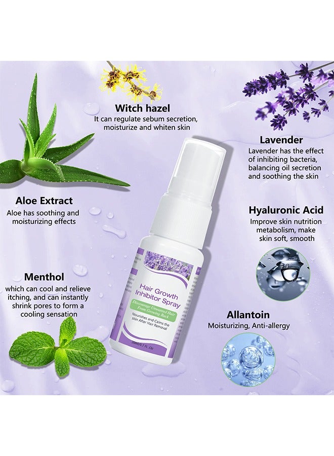 Elaimei Hair Growth Inhibitor Spray -  Stop Hair Growth Body Face Hand Foot Underarm Moisturizing Antioxidant Reducing to Stop Hair Growth 20ml - Image 2