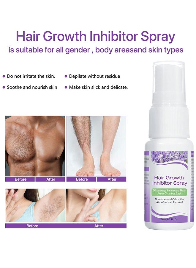 Elaimei Hair Growth Inhibitor Spray -  Stop Hair Growth Body Face Hand Foot Underarm Moisturizing Antioxidant Reducing to Stop Hair Growth 20ml - Image 4