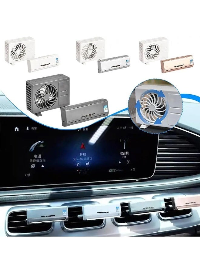 معطر جو للسيارة يعمل بالطاقة الشمسية، بتصميم مكيف هواء، يُوضع على لوحة القيادة، يُستخدم لتزيين المقصورة الداخلية، مزود بموزع عطر مدمج (مجموعة من قطعة واحدة، متعدد الألوان)، سائل - Image 3