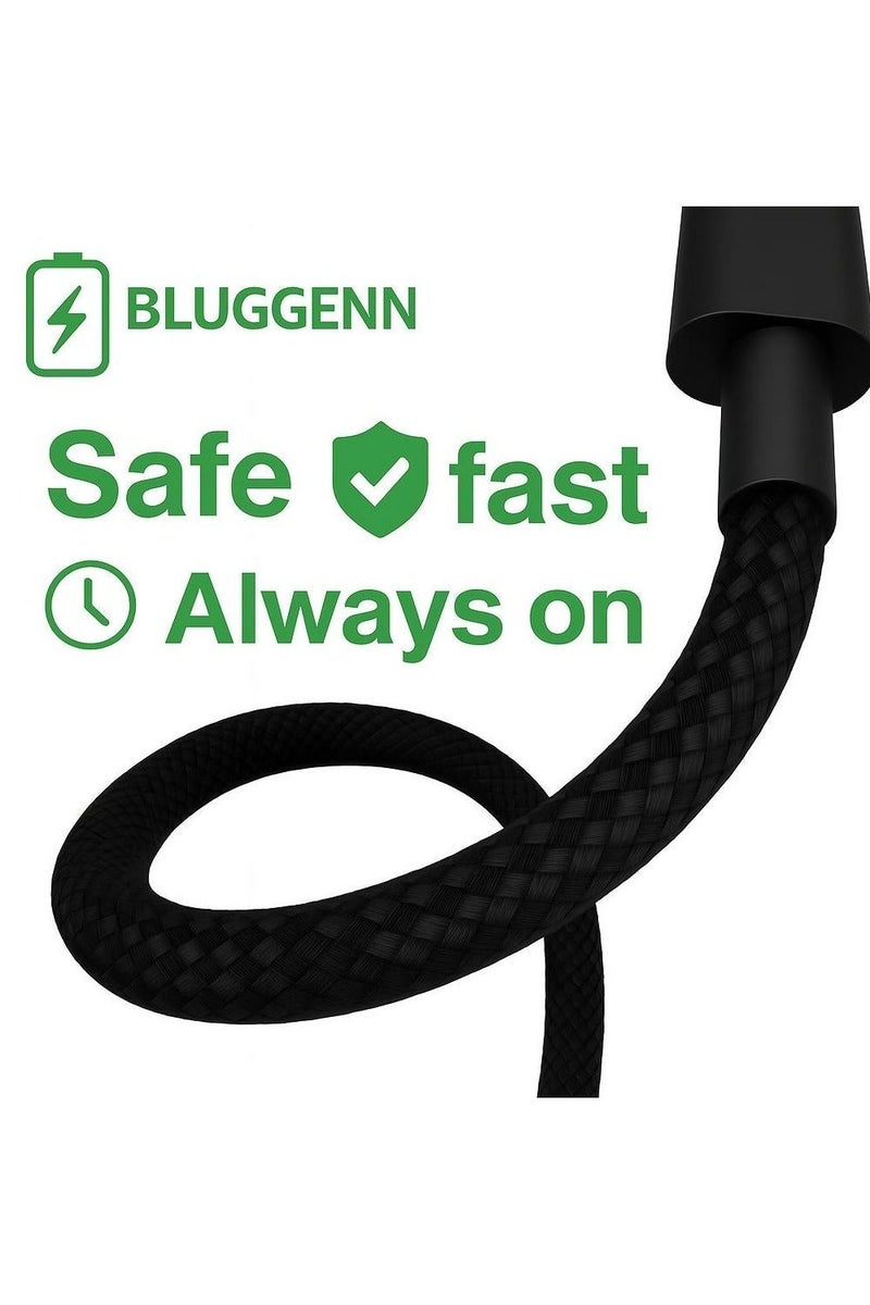 BLUGGENN iphone cable charger  USB Type -A ↔ Lightning  Super Fast Charging for All iPhones (QC 3.0) This Type-A to Lightning cable supports Quick Charge 3.0 technology  giving you fast and safe charging. With double-layer insulation to protect against heat and bending, this cable offers reliable performance and fast charging for all generations of iPhone, both old and new. Fast Charging Cable – 14/13/12/11/X/XR Series & iPad Pro, - Image 4