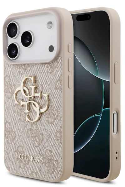 GUESS PU Leather Case with Big 4G & Classic Logo for iPhone 17 Pro Max / Easy Snap-On / Sustainable Packaging / Comfortable Grip / Drop Protection / Slim Profile & Lightweight Design - Pink