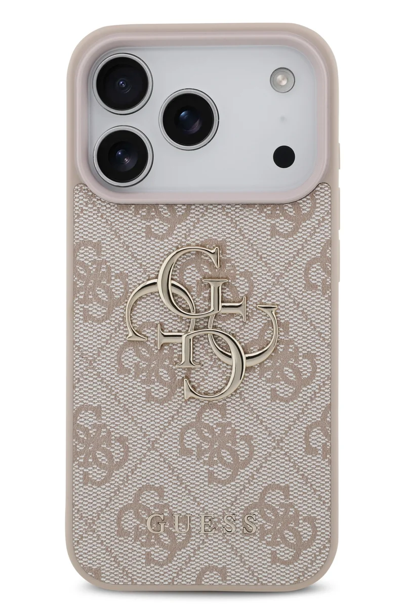 GUESS PU Leather Case with Big 4G & Classic Logo for iPhone 17 Pro Max / Easy Snap-On / Sustainable Packaging / Comfortable Grip / Drop Protection / Slim Profile & Lightweight Design - Pink