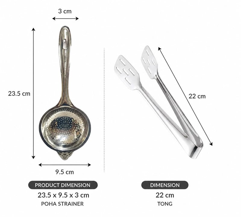 Dynore Stainless Steel Cake Tong Used for Serving Dishes Like Cakes and Green Tea Filter/Coffee mesh/Loose Leaves Green Tea Filter/Unique Poha Strainer/Mesh Strainer for Kitchen, 23.5 Centimeters - Image 4