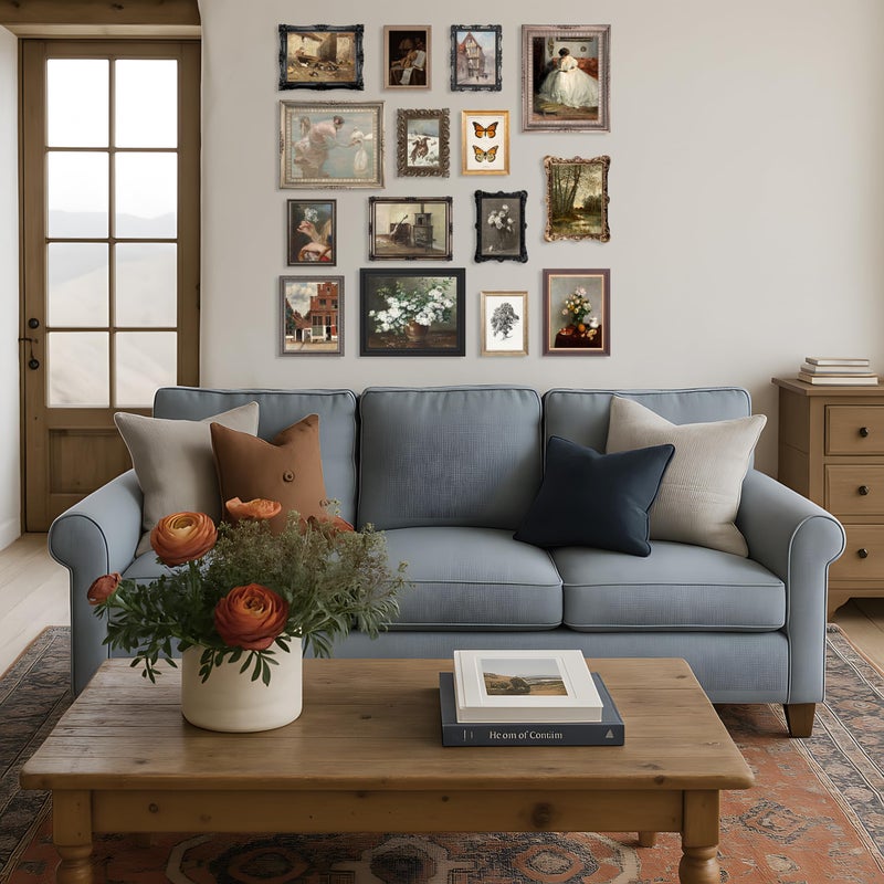 LANCHI95 15PCS Vintage European Gallery Wall Art Set, Classic French Country Painting Prints, Rustic Antique Home Decor, Moody Floral & Landscape Wall Art for Living Room Bedroom (UNFRAMED) Vintage 16 - Image 3