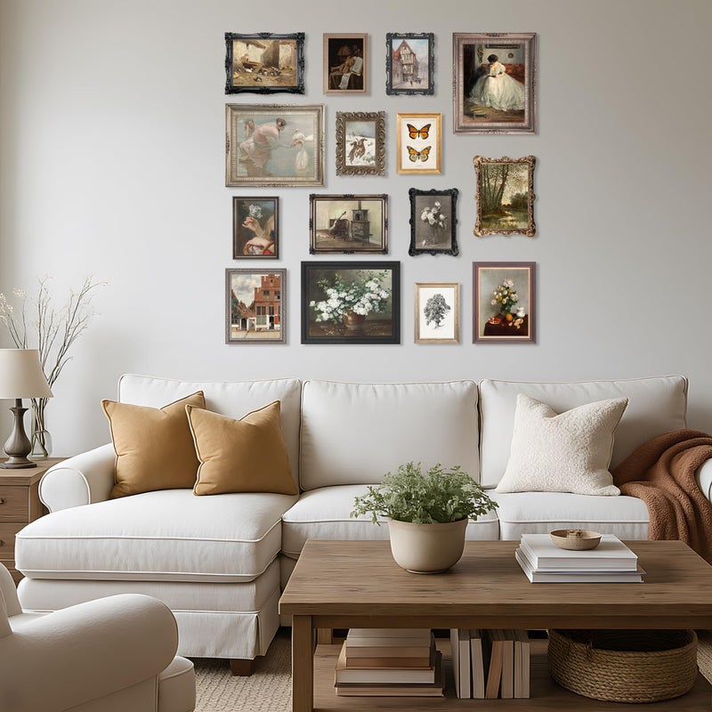 LANCHI95 15PCS Vintage European Gallery Wall Art Set, Classic French Country Painting Prints, Rustic Antique Home Decor, Moody Floral & Landscape Wall Art for Living Room Bedroom (UNFRAMED) Vintage 16 - Image 4
