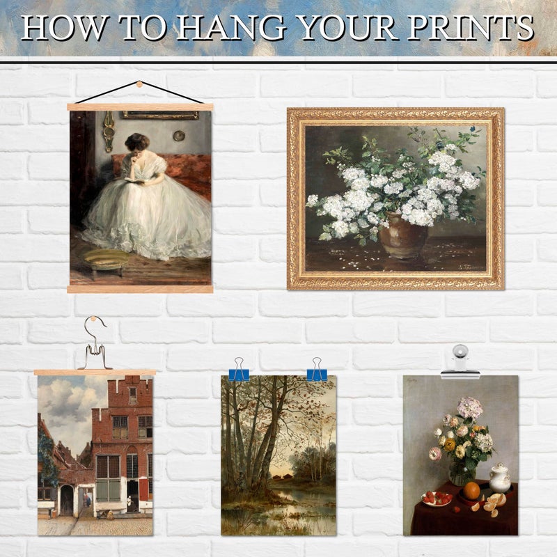 LANCHI95 15PCS Vintage European Gallery Wall Art Set, Classic French Country Painting Prints, Rustic Antique Home Decor, Moody Floral & Landscape Wall Art for Living Room Bedroom (UNFRAMED) Vintage 16 - Image 5
