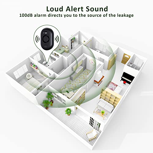 METAK Water Leak Detector Sensor Alarm: Home Water Flooding Monitor Smart Sink Overflow Monitoring Adjustable Wet Moisture Alert Pipe Leakage Drip Detection Warning for Basement Floor (1 Sensor) - Image 4