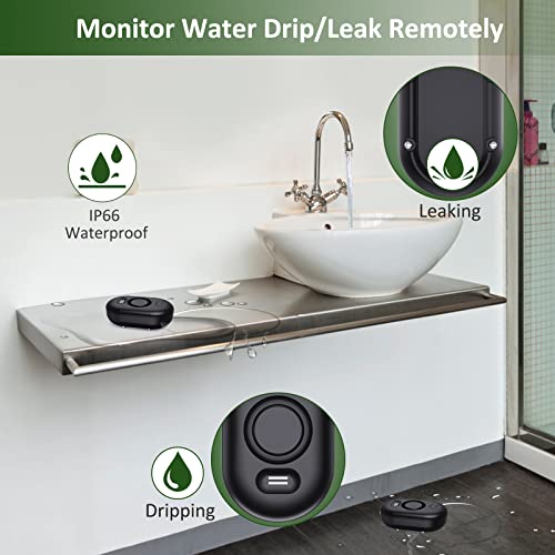 METAK Water Leak Detector Sensor Alarm: Home Water Flooding Monitor Smart Sink Overflow Monitoring Adjustable Wet Moisture Alert Pipe Leakage Drip Detection Warning for Basement Floor (1 Sensor) - Image 2