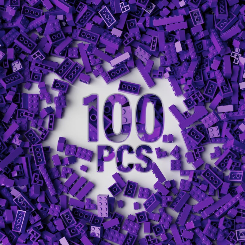 YUJHITP 100 Piece Purple Classic Building Blocks 12 Size Bricks Bulk Compatible With Lego Parts and Pieces - Image 3