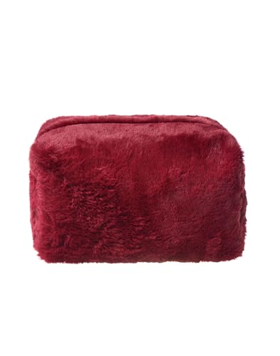Harry Potter Womens Makeup Bag & Mirror | Ladies Burgendy Fur Cosmetic Pouch Logo | Travel Beauty Case - Image 2