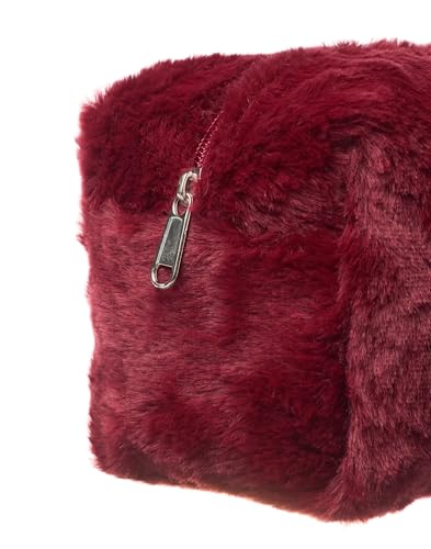Harry Potter Womens Makeup Bag & Mirror | Ladies Burgendy Fur Cosmetic Pouch Logo | Travel Beauty Case - Image 4