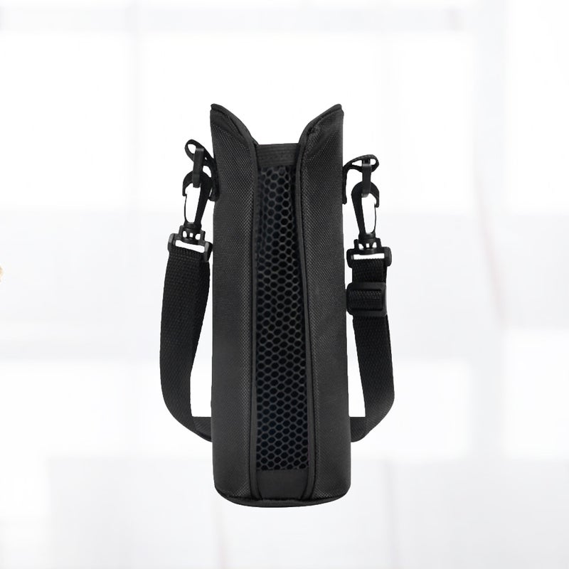 2pcs Thicken Oxford Bottle Cover Adjustable Strap Cup Cover Handheld Tumbler Carrier Thermal Insulation Mug Sleeve for Office Travel Camping (Black) - Image 4
