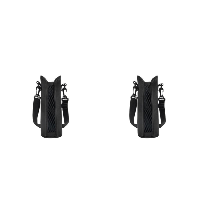 2pcs Thicken Oxford Bottle Cover Adjustable Strap Cup Cover Handheld Tumbler Carrier Thermal Insulation Mug Sleeve for Office Travel Camping (Black) - Image 1