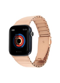 Replacement Strap Ocean Metal Replacement Watch Band For Apple Watch SE 44mm Rose Gold