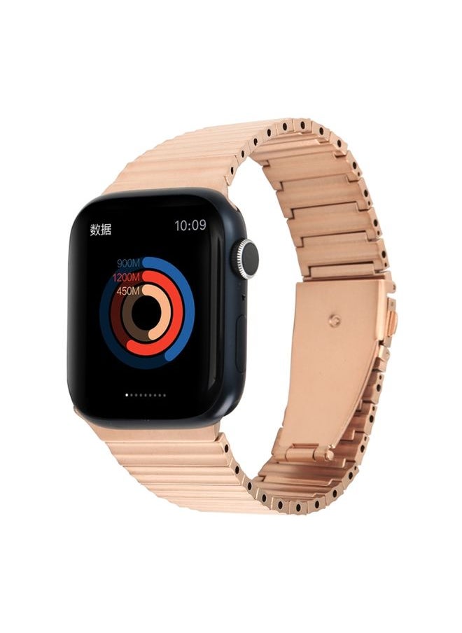 Generic - Replacement Strap Ocean Metal Replacement Watch Band For Apple Watch SE 44mm Rose Gold - Image 1