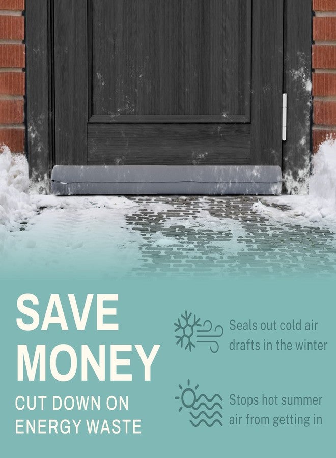 هوم إنتويشون مانع تسرب الهواء أسفل الباب، مقاس 24-36 بوصة، شريط مانع لتسرب الهواء، قابل للتعديل، أسود - Image 4