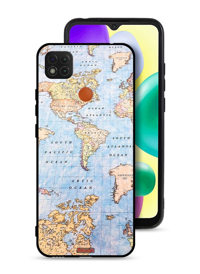 Tolwak Xiaomi Redmi 9C Protective Case Cover World Map  - Image 1