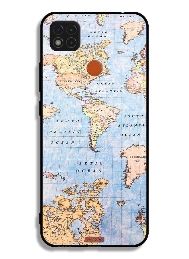 Tolwak Xiaomi Redmi 9C Protective Case Cover World Map  - Image 2