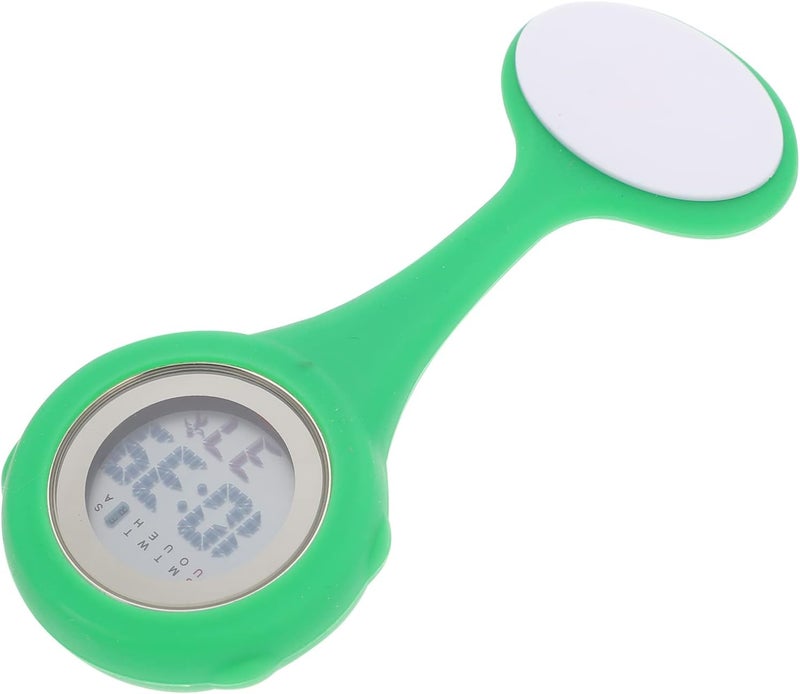 كلاراكو ساعة ممرضة معلقة من كلاركو، ساعة بمشبك، ساعة ياقة، ساعة جيب من السيليكون، ساعة ممرضة مع عقرب ثواني، ساعة ممرضة قابلة للفصل، ساعة طبيب (أخضر) - Image 1