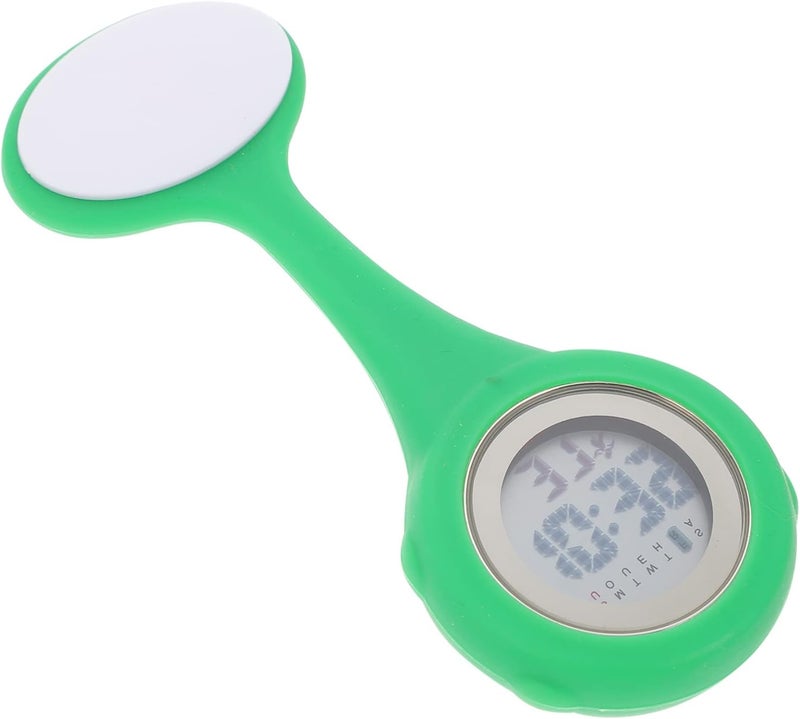 كلاراكو ساعة ممرضة معلقة من كلاركو، ساعة بمشبك، ساعة ياقة، ساعة جيب من السيليكون، ساعة ممرضة مع عقرب ثواني، ساعة ممرضة قابلة للفصل، ساعة طبيب (أخضر) - Image 3