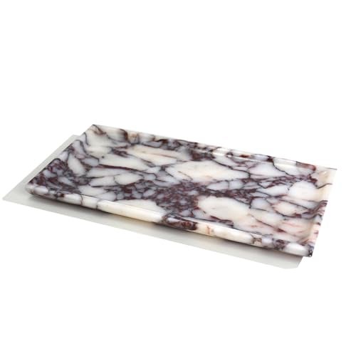 Natural Marble Tray Coffee Table Food Fruit Paper Cup Cake Display Coffee bar Family Gatherings Seasonal Holiday Decoration TrayViolarectangle11 x5 x07
