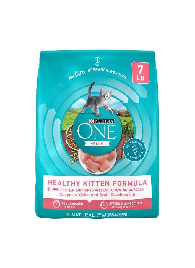 Purina ONE Purina ONE High Protein, Natural Dry Kitten Food, +Plus Healthy Kitten Formula - 7 lb. Bag  - Image 1