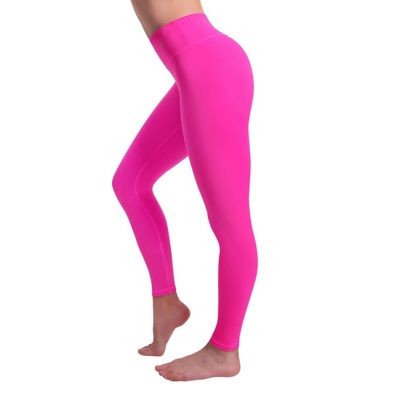 CompressionZ Women's Compression Leggings High Waisted Performance Shaping Gym, Pilates, Travel, Yoga, Workout Pants Pink X-Large - Image 1