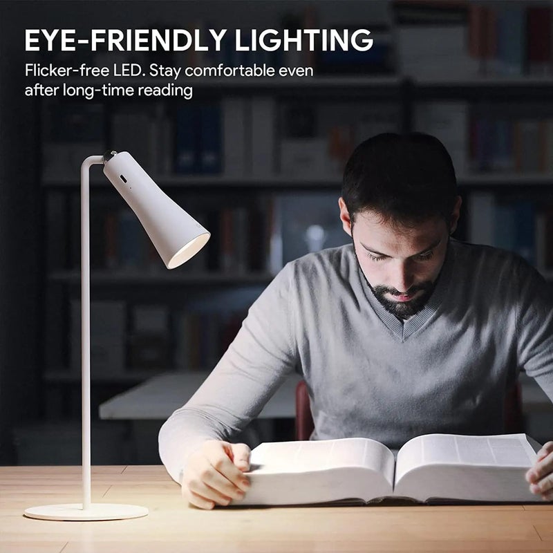 ONTRIP ONTRIP Magnetic Suction Lamp 4in1 Flexi 360 Portable Desk Lamp Multi Usage Study lamp Detachable Head Use as Torch Flashlight Clip it Anywhere Rechargeable Table lampWhite - Image 5