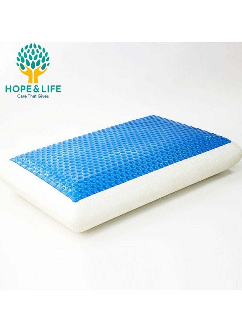 Hope And Life - Medical Memory Foam Pillow With Gel For Treating Neck And Shoulder Pain, Anti-Microbial And Anti-Allergic 25*24 cm- 60*40*13 cm - Image 1