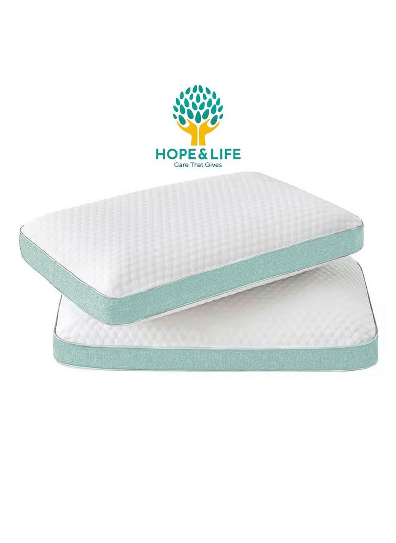 Hope And Life - Medical Memory Foam Pillow With Gel For Treating Neck And Shoulder Pain, Anti-Microbial And Anti-Allergic 25*24 cm- 60*40*13 cm - Image 1