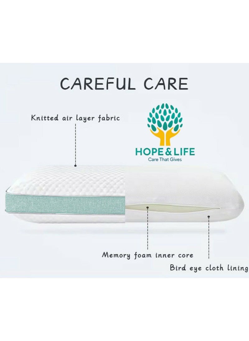 Hope And Life - Medical Memory Foam Pillow With Gel For Treating Neck And Shoulder Pain, Anti-Microbial And Anti-Allergic 25*24 cm- 60*40*13 cm - Image 1