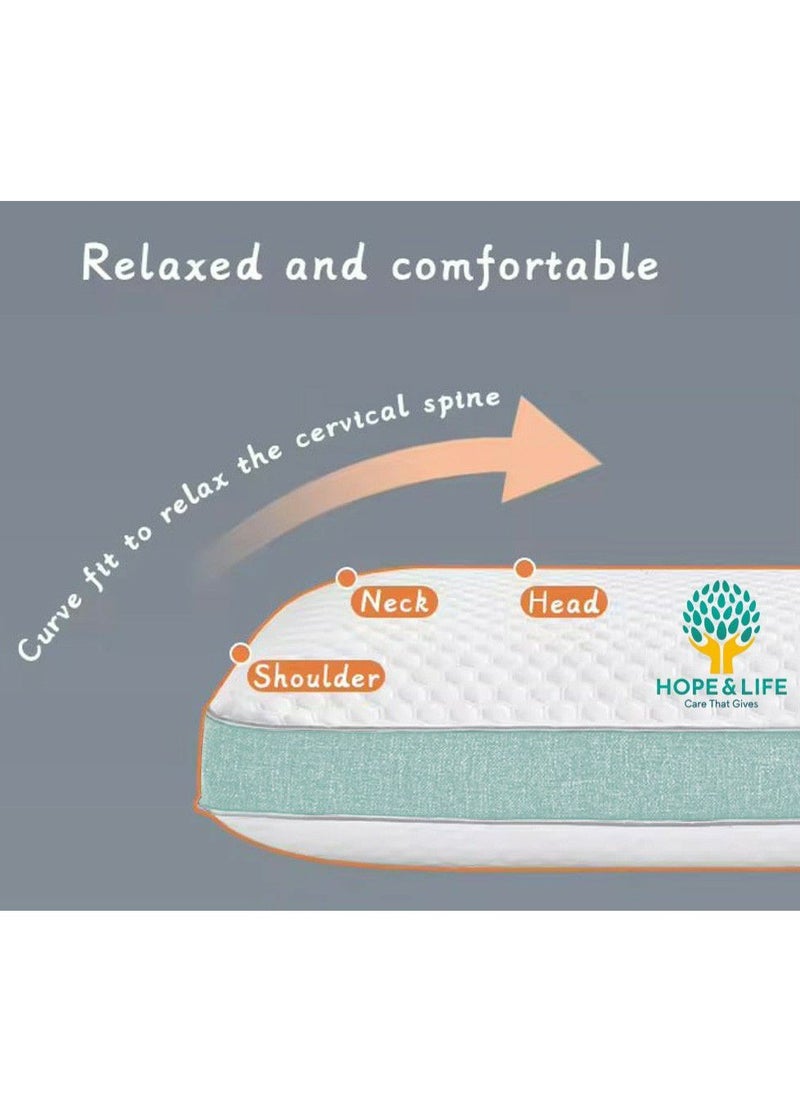 Hope And Life - Medical Memory Foam Pillow With Gel For Treating Neck And Shoulder Pain, Anti-Microbial And Anti-Allergic 25*24 cm- 60*40*13 cm - Image 1