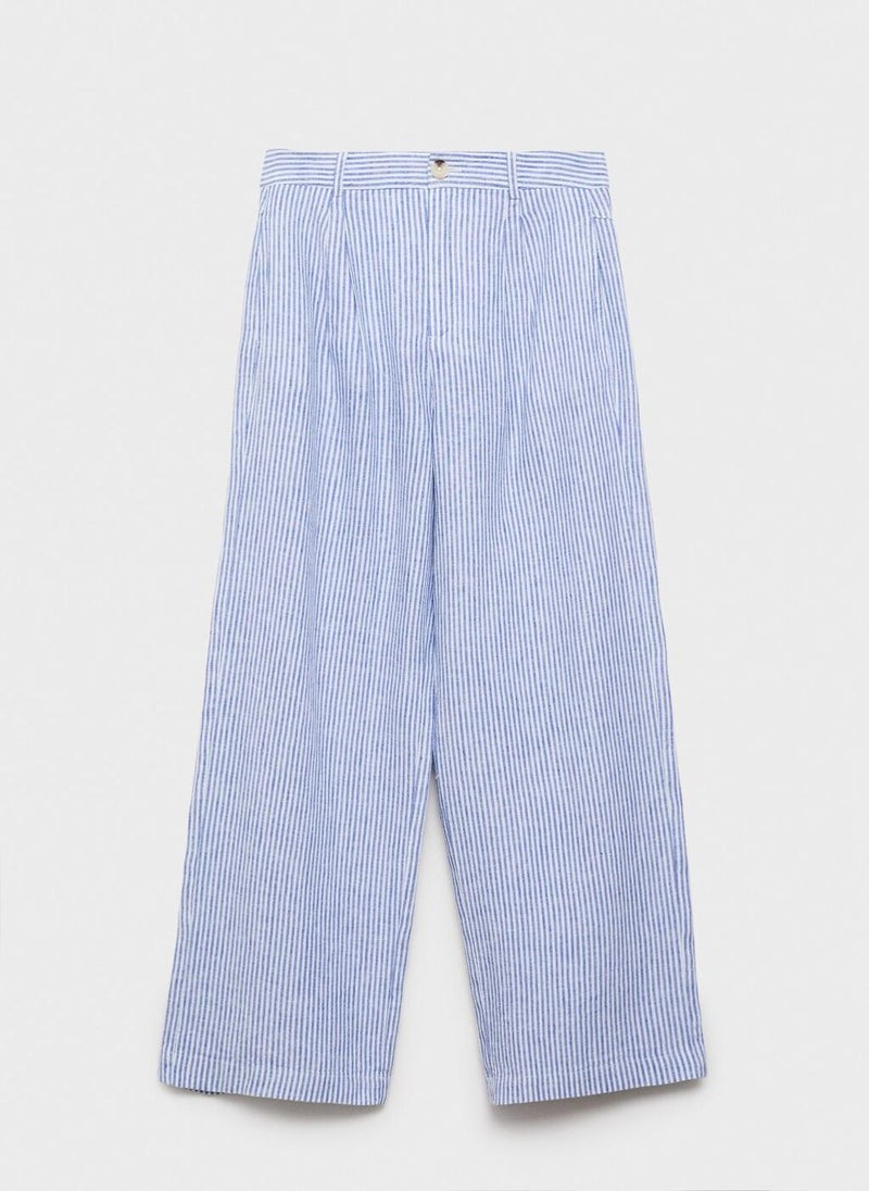 MANGO Striped Linen-Blend Pants  - Image 5