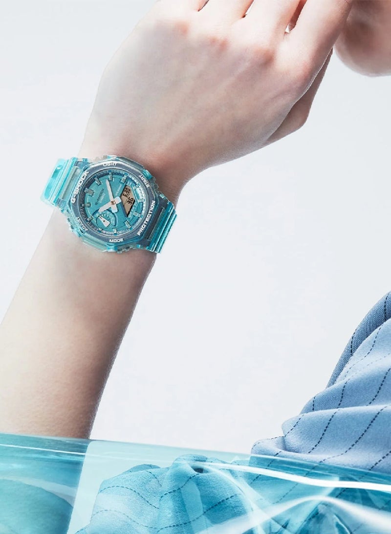 G-SHOCK Casio Women Watch G-Shock Analog Digital Resin Band, Turquoise, strap - Image 3