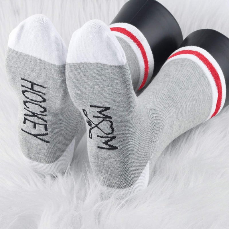 MBMSO 2 Pairs Hockey Mom Socks Hockey Mom Gifts for Women Hockey Novelty Socks Hockey Player Gifts for Mom - Image 4